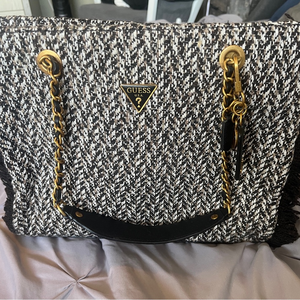 GUESS large tweed bag